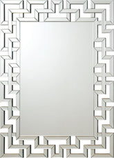 Coaster Forman Interlocking Greek Frameless Wall Mirror Silver Model 901786